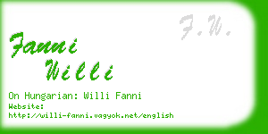 fanni willi business card